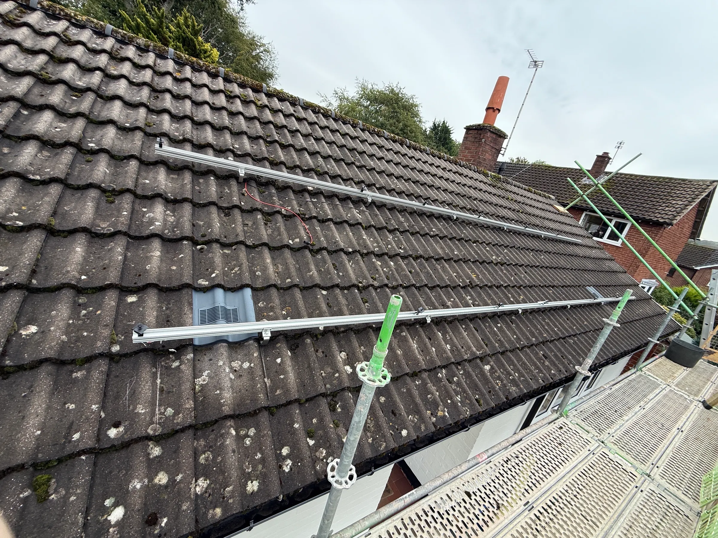 Solar install — Mounting rails